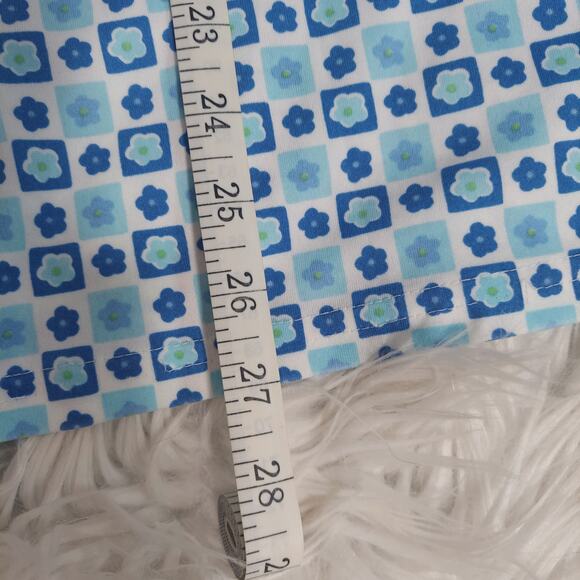 Vintage 90s Aqua Blues Square Neck Mini Dress Size Medium - Picture 7 of 7